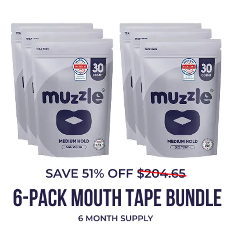 Muzzle® Mouth Tape For Youth (Medium Hold) 6 Pack